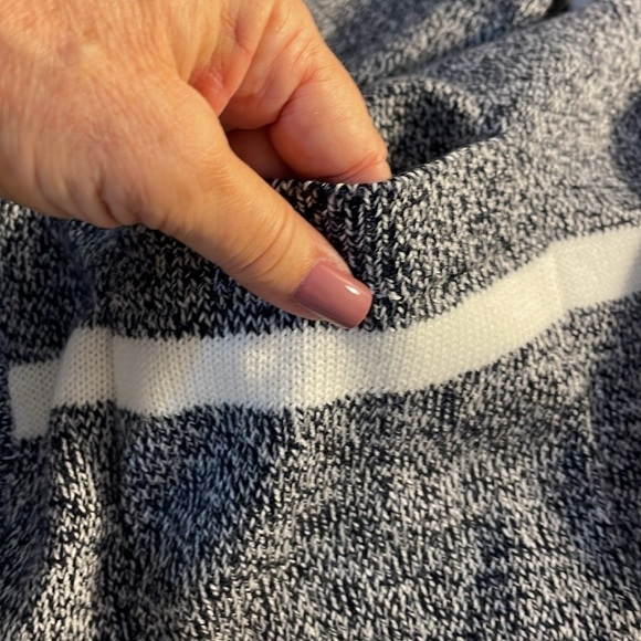 NWOT TALBOTS Stripe Open Front Long Cardigan Duster Blue White Sz Medium NWOT - Picture 8 of 11